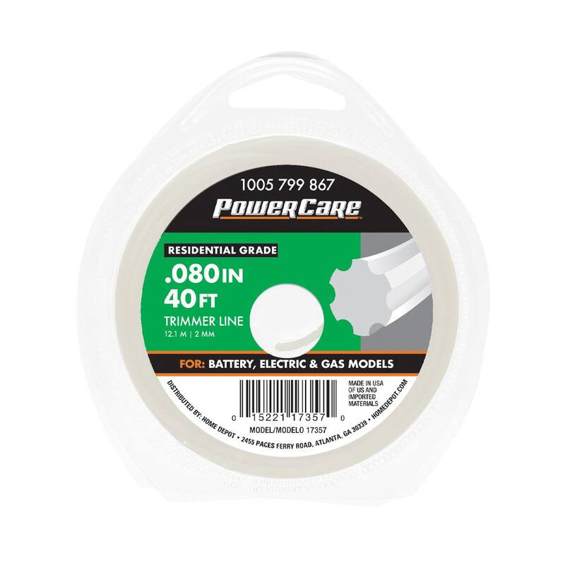 Powercare Universal Fit .080 in. x 40 ft. Gear Replacement Line for Gas, Corded and Cordless String Grass Trimmer/Lawn Edger - 17357