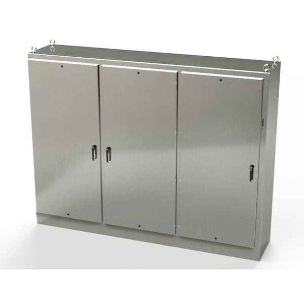 Saginaw Control & Engineering 304 Stainless Steel Electrical Enclosures, 90 in H, 24 in D, 117-1/2 in W, NEMA 3R, 4, 4X, 12, 13 - SCE-90XM3EW24SS
