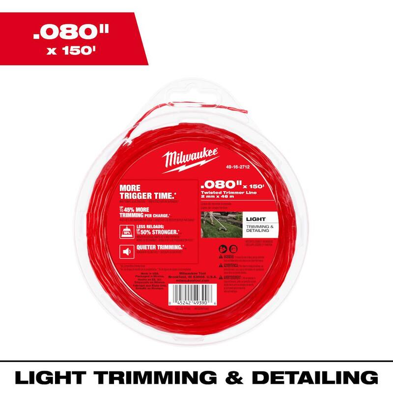 Milwaukee 0.080 in. x 150 ft. Trimmer Line - 49-16-2712