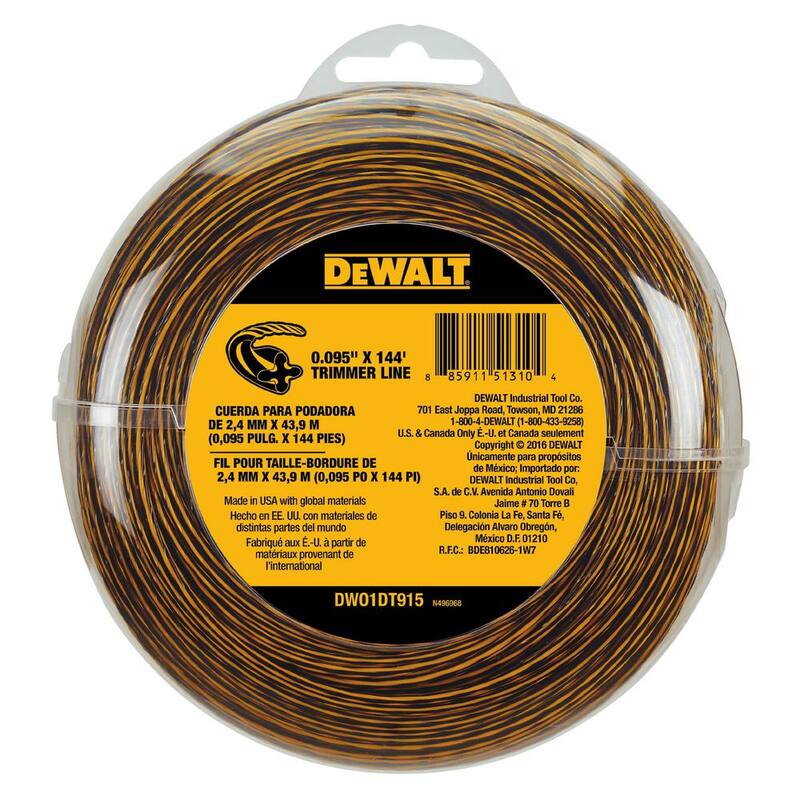 DEWALT 0.095 in. x 144 ft. Replacement Line for Cordless Battery Operated Bump Feed String Grass Trimmer/Lawn Edger - DWO1DT915