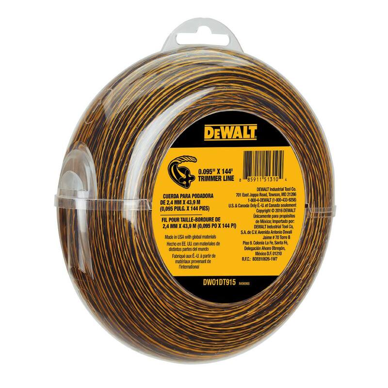 DEWALT 0.095 in. x 144 ft. Replacement Line for Cordless Battery Operated Bump Feed String Grass Trimmer/Lawn Edger - DWO1DT915