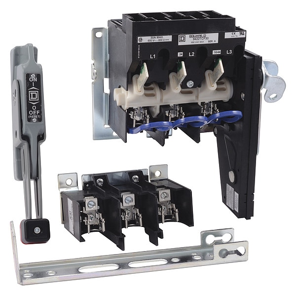 Interruptor de desconexión fusible Square D de 30 amperes y 600VAC - 9422ATCF331