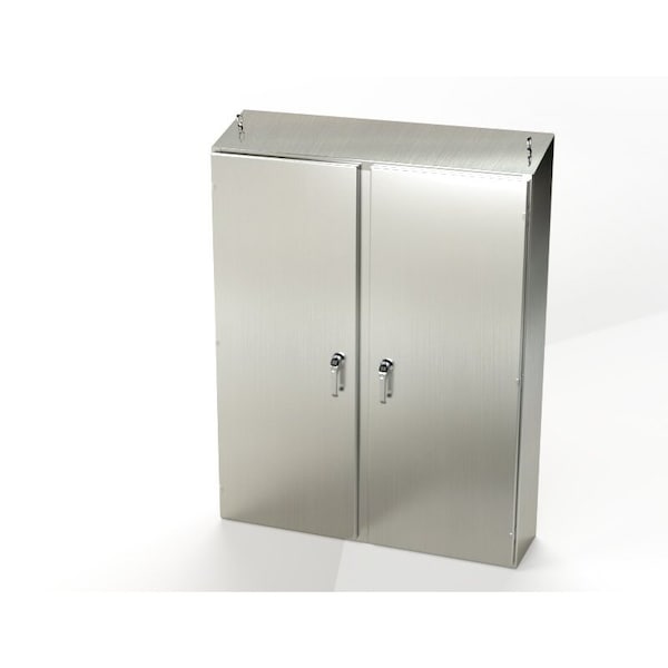 Saginaw Control & Engineering 304 Stainless Steel Electrical Enclosures, 60 in H, 12 in D, 48 in W, NEMA 3R, 4, 4X, 12, 13 - SCE-60EL4812SSST