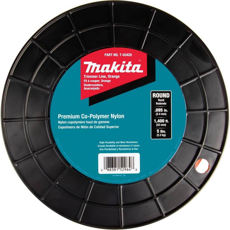 Makita 5 lbs. 0.095 in. x 1,400 ft. Round Trimmer Line in Orange - T-03420