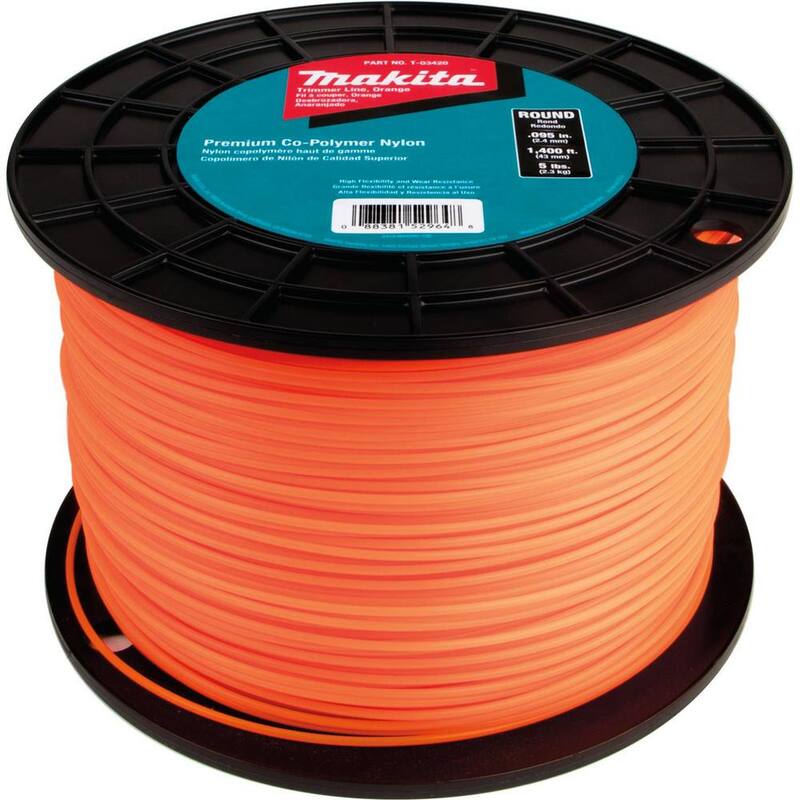 Makita 5 lbs. 0.095 in. x 1,400 ft. Round Trimmer Line in Orange - T-03420