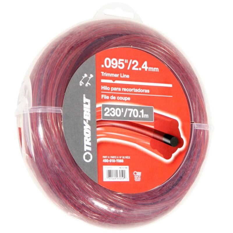 Troy-Bilt 0.095 in. x 230 ft. Twisted Pentagonal Shape Gas String Trimmer Line with Black Core Reinforcement and Cutting Tool - 490-010-Y066