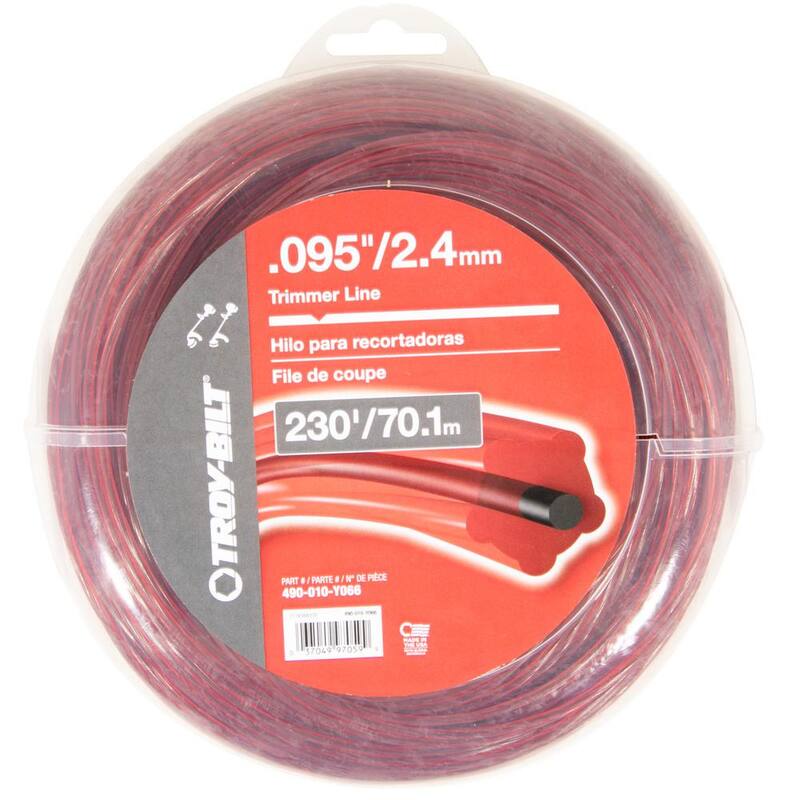 Troy-Bilt 0.095 in. x 230 ft. Twisted Pentagonal Shape Gas String Trimmer Line with Black Core Reinforcement and Cutting Tool - 490-010-Y066