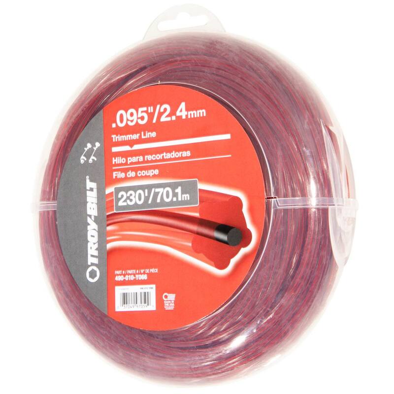 Troy-Bilt 0.095 in. x 230 ft. Twisted Pentagonal Shape Gas String Trimmer Line with Black Core Reinforcement and Cutting Tool - 490-010-Y066