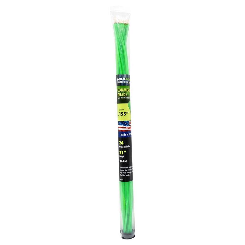 MaxPower Pre-Cut Round Trimmer Line Strips, 21 in. Long x 0.155 in. Diameter, 24 Count - 333755