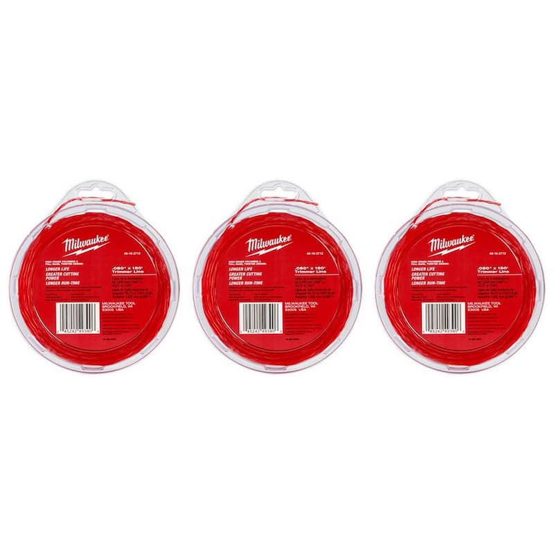 Milwaukee 0.080 in. x 150 ft. Trimmer Line (3-Pack) - 49-16-2712-49-16-2712-49-16-2712