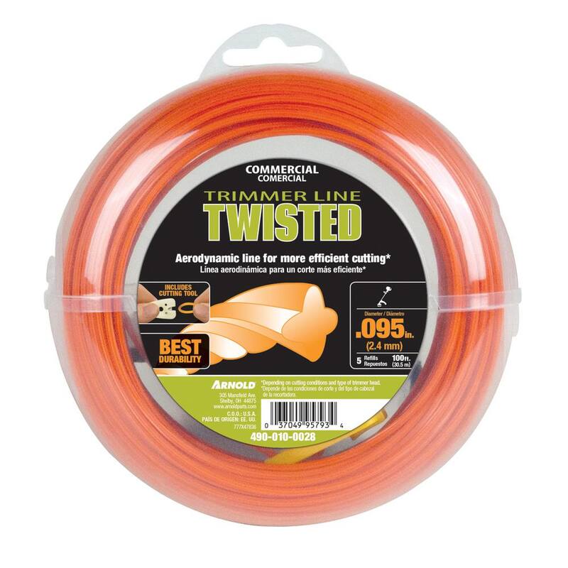 Arnold Commercial Maxi-Edge 100 ft. 0.095 in. Universal Twisted Trimmer Line with Line Cutting Tool - 490-010-0028