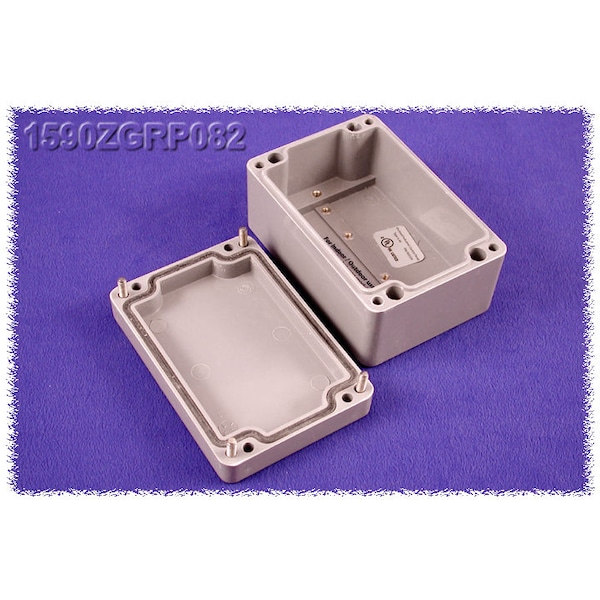 Hammond Glass Reinforced Polyester Electrical Enclosures, 4.32 in H, 2.17 in D, 2.94 in W, Screw On - 1590ZGRP082