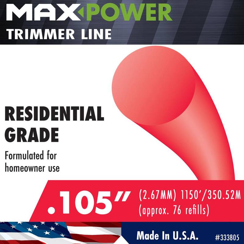 MaxPower 0.105 in. Diameter x 1150 Ft. Length RoundCut Trimmer Line, 5 Lb. Spool - 333805