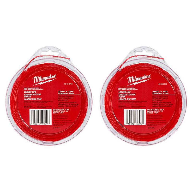 Milwaukee 0.080 in. x 150 ft. Trimmer Line (2-Pack) - 49-16-2712-49-16-2712