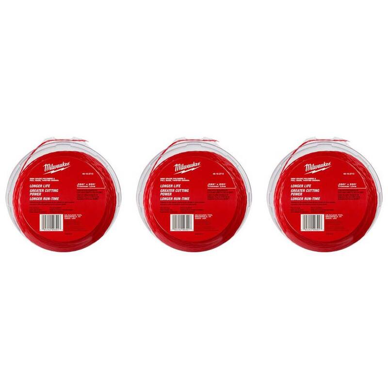 Milwaukee 0.095 in. x 250 ft. Trimmer Line (3-Pack) - 49-16-2713-49-16-2713-49-16-2713