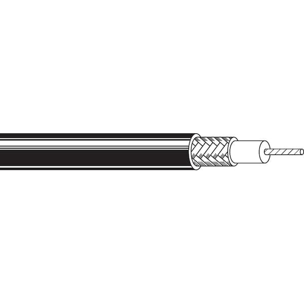 Belden RG58A/U 20 STR TNC FPE 96% TNC, BRD SHD PVC JKT CM MSHA, 1000FT - 8219 0101000