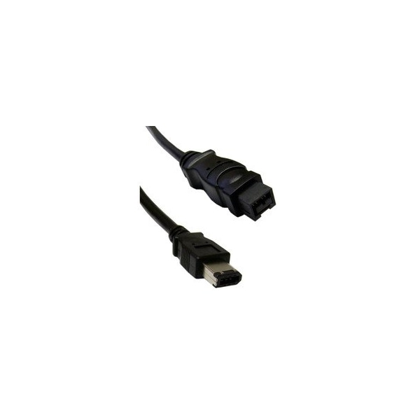 Swe-Tech 3C Firewire 400 9 Pin to 6 Pin Cable, Black, IEEE-1394a, 6 foot - FWT10E3-96006BK