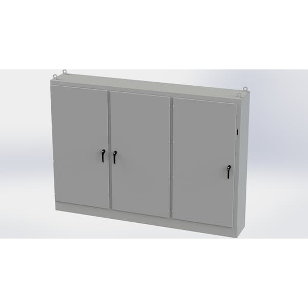 Saginaw Control & Engineering Carbon Steel Electrical Enclosures, 84 in H, 18 in D, 117-1/2 in W, NEMA 3R, 12, 13, Hinged - SCE-84XM3EW18G