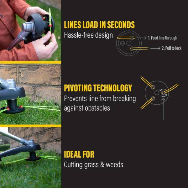Rino-Tuff Universal Fit Pivotrim Replacement Head for Gas and Select Cordless String Grass Trimmer/Lawn Edger - 17093