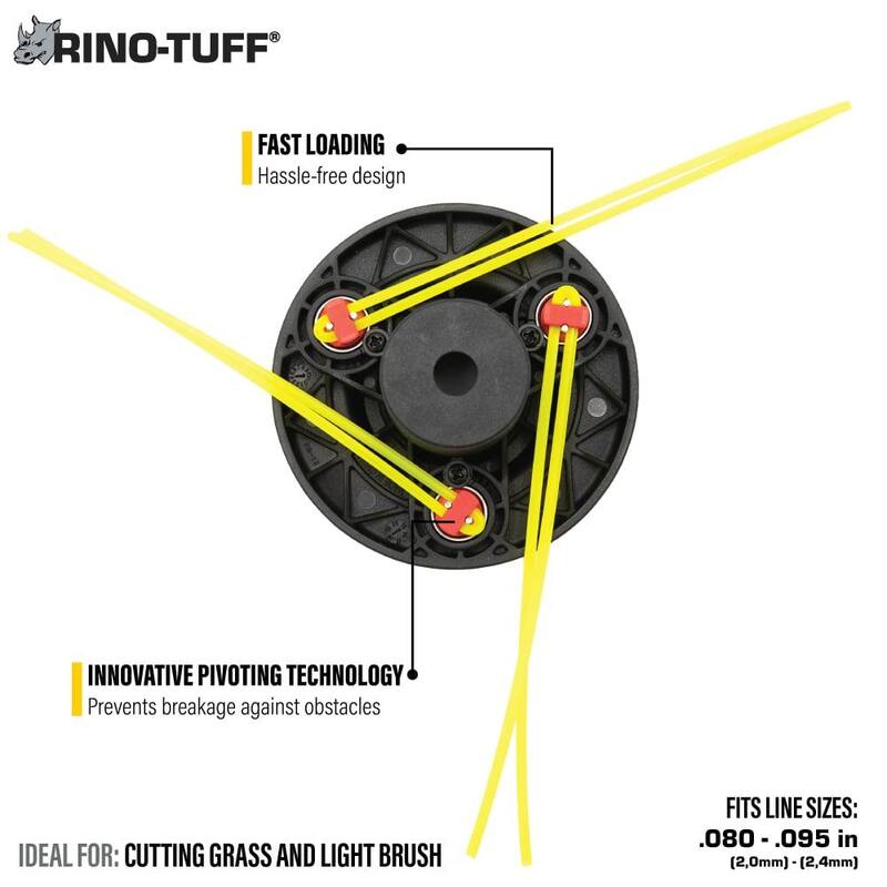 Rino-Tuff Universal Fit Pivotrim Replacement Head for Gas and Select Cordless String Grass Trimmer/Lawn Edger - 17093