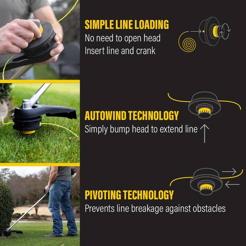 Rino-Tuff Universal Fit Pivotrim Autowinder Replacement Bump Feed Head for Gas and Select Cordless String Grass Trimmer/Lawn Edger - 17094