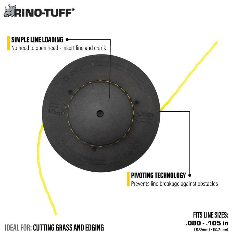 Rino-Tuff Universal Fit Pivotrim Autowinder Replacement Bump Feed Head for Gas and Select Cordless String Grass Trimmer/Lawn Edger - 17094