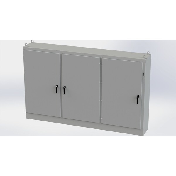 Saginaw Control & Engineering Carbon Steel Electrical Enclosures, 72 in H, 18 in D, 117-1/2 in W, NEMA 3R, 12, 13, Hinged - SCE-72XM3EW18
