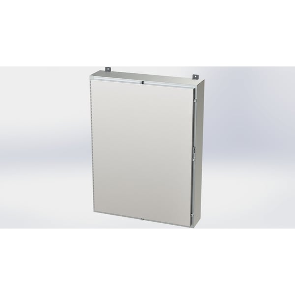 Saginaw Control & Engineering 304 Stainless Steel Electrical Enclosures, 48 in H, 8 in D, 36 in W, NEMA 4X, Hinged - SCE-48H3608SSLP