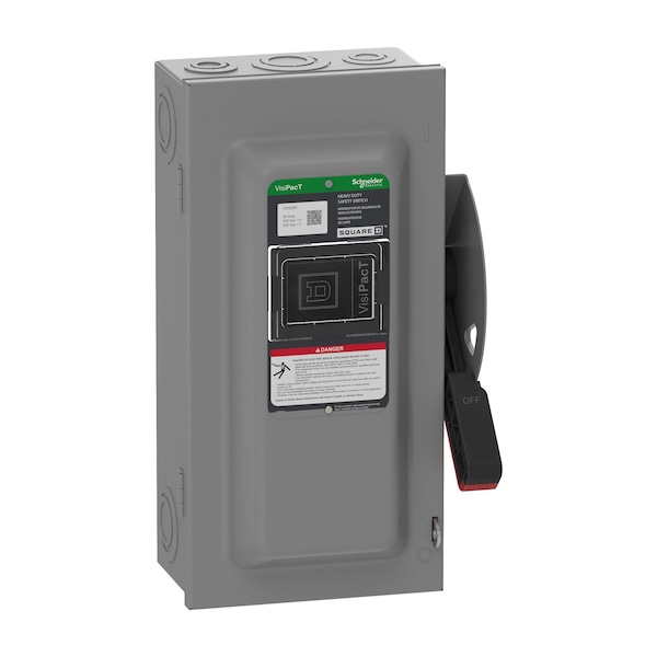 Interruptor de seguridad con fusible Schneider Electric, 240V CA, 3 polos - VH322N