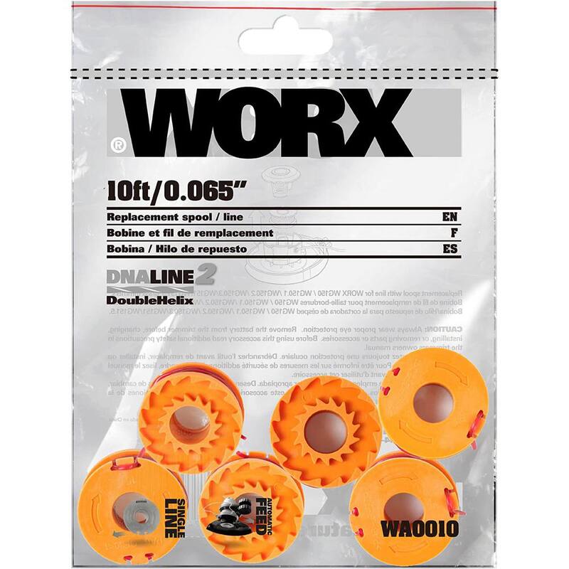 Worx 120 in. Replacement Trimmer Spool Line Cap for Select Trimmers and Edger's (6-Pack) - WA0010