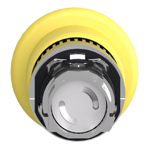 Botón de emergencia de setas de Schneider Electric de 40mm, Harmony XB4, metálico, amarillo, 22mm, de tracción - ZB4BT5.