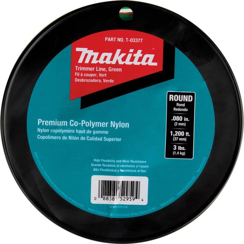Makita 3 lbs. 0.080 in. x 1,200 ft. Round Trimmer Line in Green - T-03377