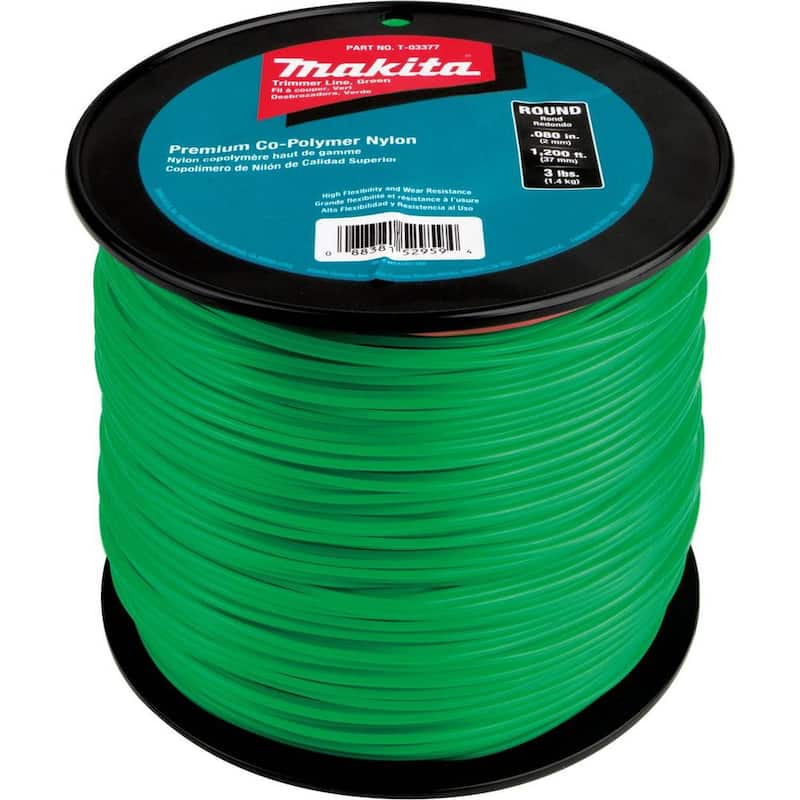 Makita 3 lbs. 0.080 in. x 1,200 ft. Round Trimmer Line in Green - T-03377