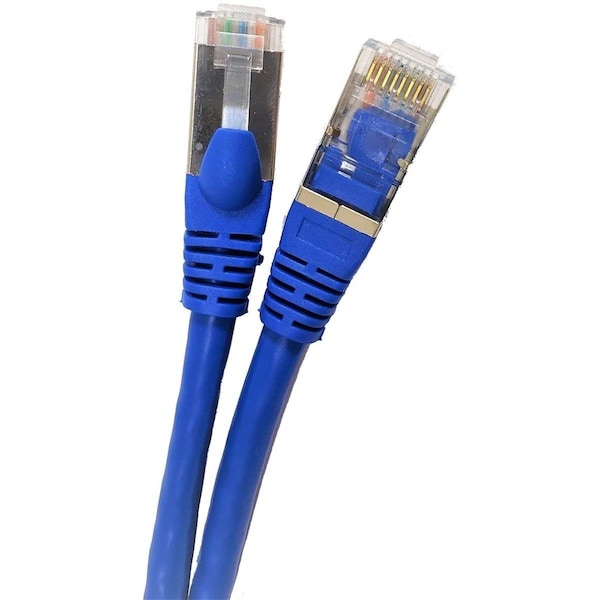 Hi-Tec 100 ft. CAT 7 SFTP Double Shielded RJ45 Snagless Ethernet Cable, Blue - HI2611711