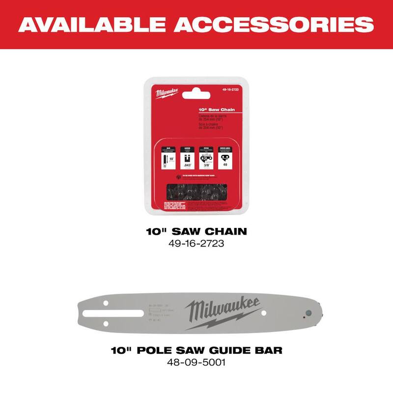 Milwaukee M18 FUEL QUIK-LOK 10 in. Pole Saw Attachment (Tool-Only) - 49-16-2720