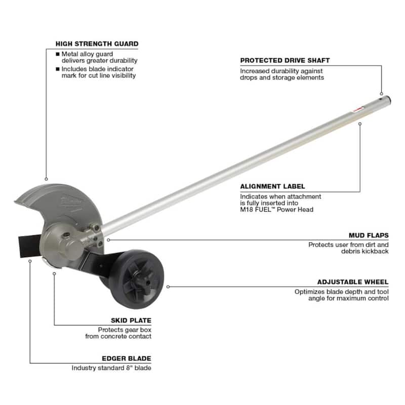 Milwaukee M18 FUEL 8 in. Edger Attachment for Milwaukee QUIK-LOK Attachment System - 49-16-2718