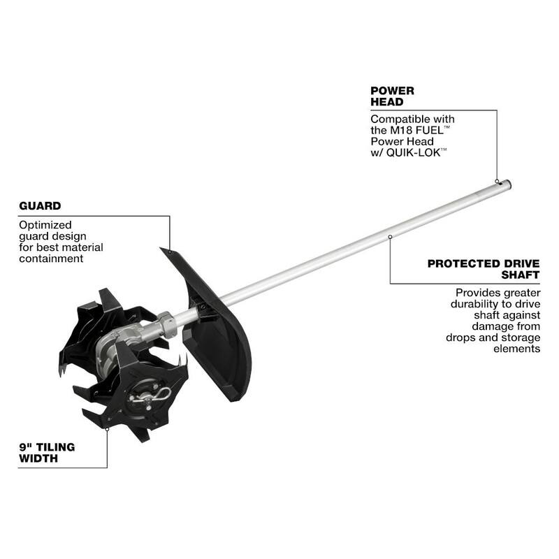 Milwaukee M18 FUEL QUIK-LOK Cultivator Attachment (Tool-Only) - 49-16-2739