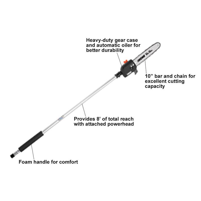 ECHO 8 ft. Power Pruner Pole Saw Attachment with 10 in. Bar and Chain for ECHO Pro Attachment Series - 99944200532