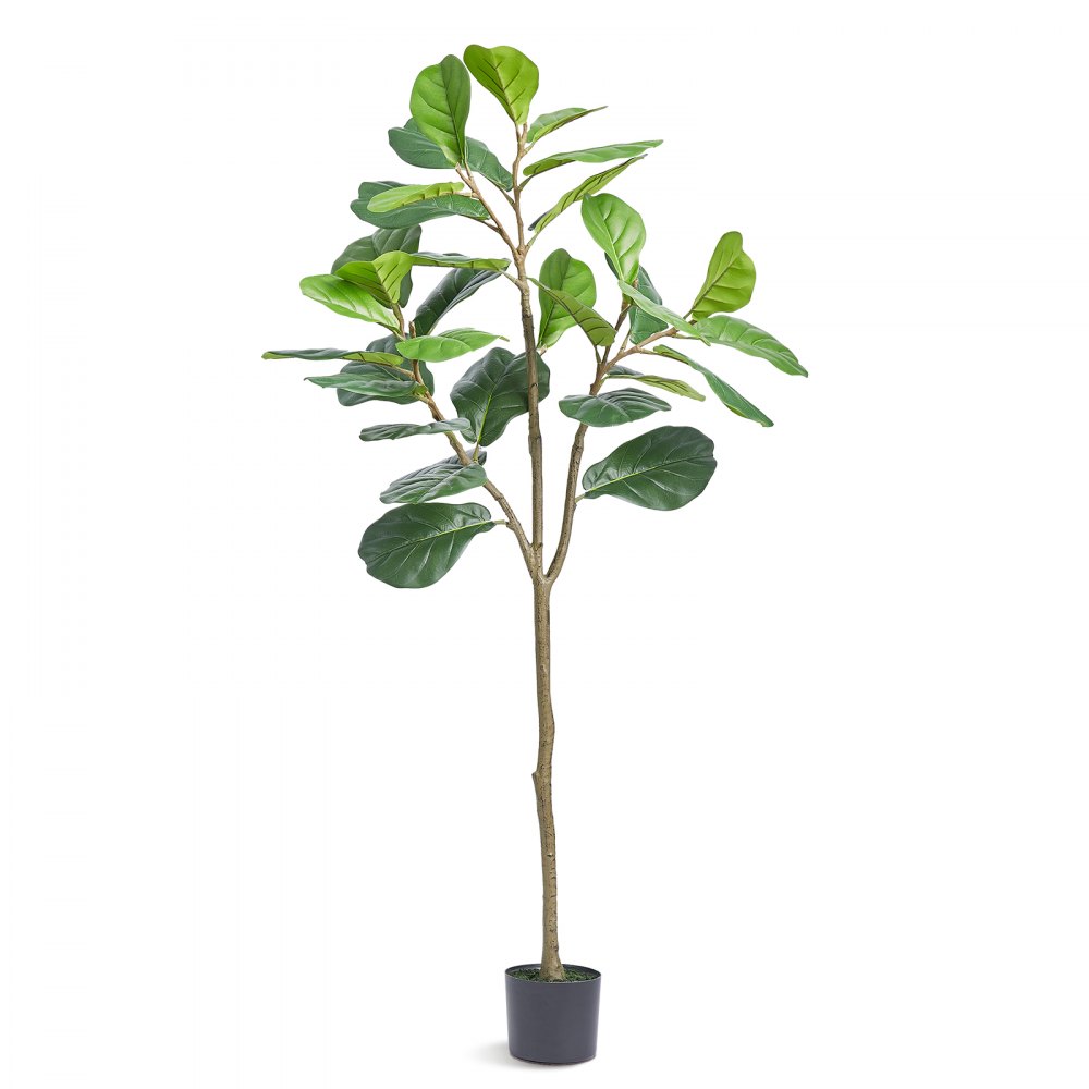 VEVOR Artificial Fiddle Leaf Fig Tree, 5 FT, Secure PE Material & Anti-Tip Tilt Protection Low-Maintenance Faux Plant, Lifelike Green Fake Potted Tree for Home Office Warehouse Decor Indoor Outdoor - RZS5FTQS0000AUPBGV0