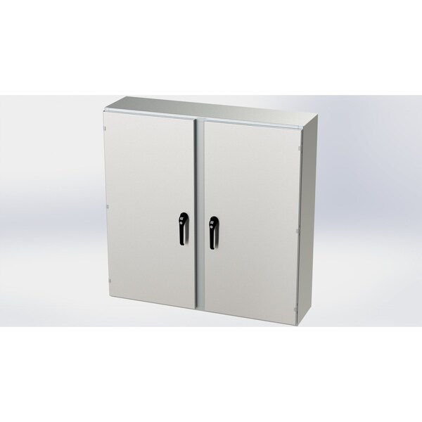 Saginaw Control & Engineering 304 Stainless Steel Electrical Enclosures, 48 in H, 12 in D, 48 in W, NEMA 3R, 4, 4X, 12, 13 - SCE-48EL4812SSWFLP