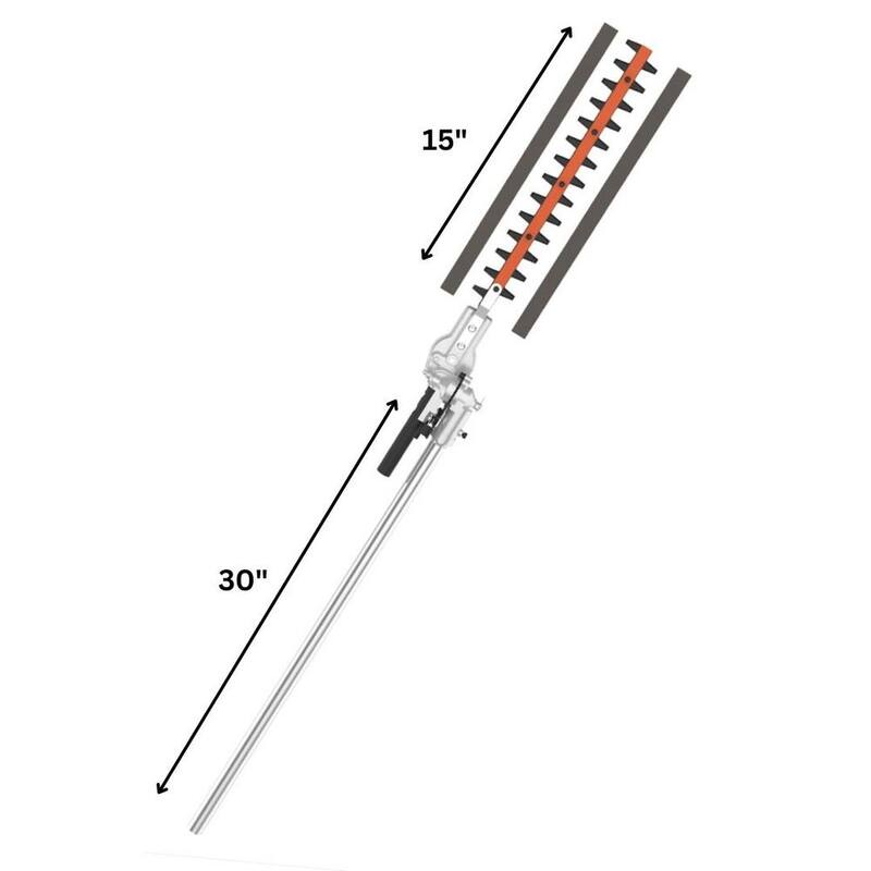 WILD BADGER POWER Dual Action Hedge Trimmer Attachment (Fits Universal System Attachment Capable Trimmers) - MFT26I-HEDGE-A