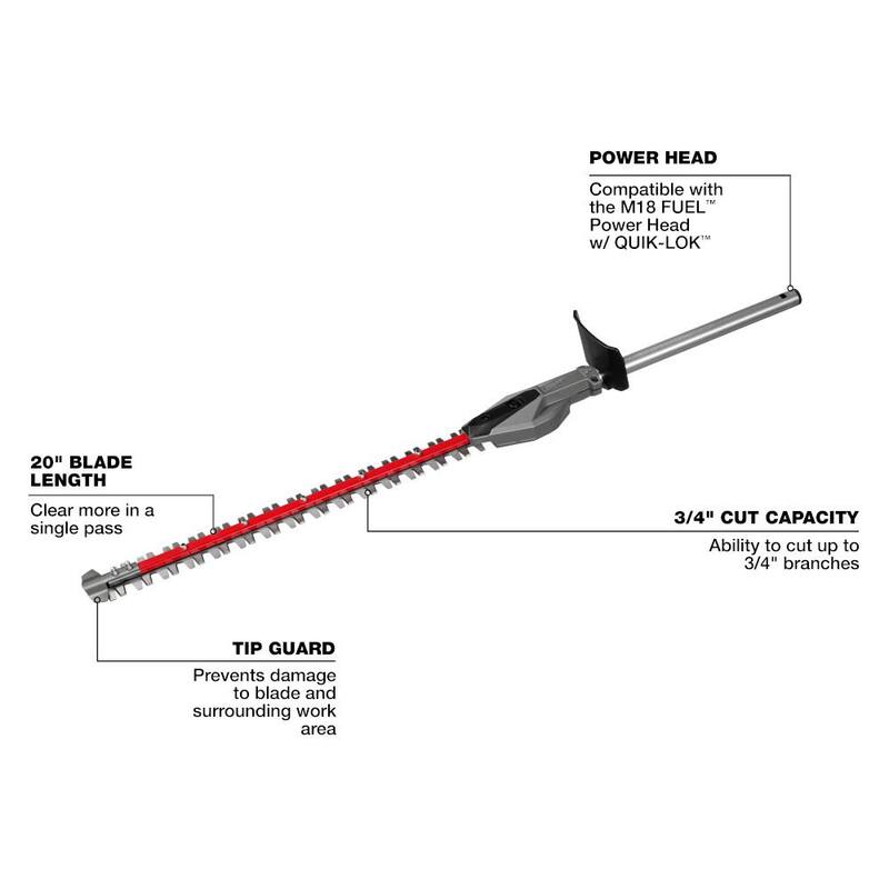 Milwaukee M18 FUEL QUIK-LOK Hedge Trimmer Attachment (Tool-Only) - 49-16-2796
