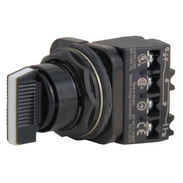 Siemens Interruptor Selector No Iluminado, 30mm, 3 Posiciones, Palanca - 52SX2CABA2