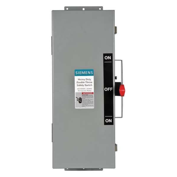Interruptor de seguridad no fusible Siemens, servicio pesado, 600V CA, 3PST, 30 A, NEMA 12 - DTNF361J