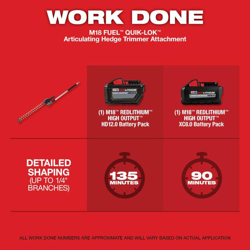 Milwaukee M18 FUEL QUIK-LOK 10 in. Pole Saw, Articulating Hedge Trimmer and Brush Cutter Attachment (3-Tool) - 49-16-2720-49-16-2719-49-16-2738