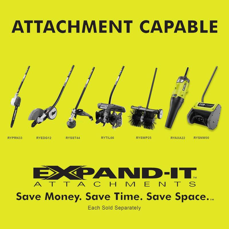 RYOBI 40V Expand-It Cordless Battery Attachment Capable Trimmer Power Head with 4.0 Ah Battery and Charger - RY40226