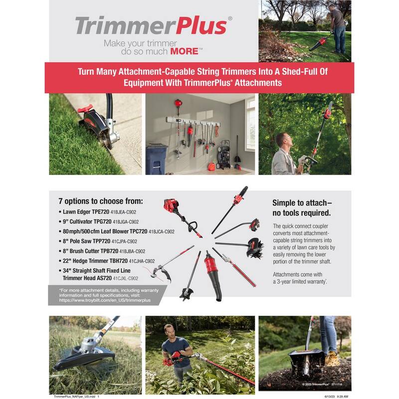 TrimmerPlus Universal 9 in. Garden Cultivator String Trimmer Attachment - TPG720