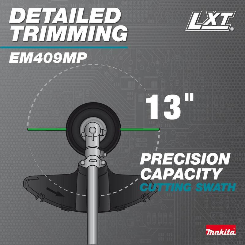 Makita 18V LXT Couple Shaft Power Head Kit w/String Trimmer, Pole Saw, Articulating Hedge Trimmer & Blower Attachments, 4.0Ah - XUX02SM1X6