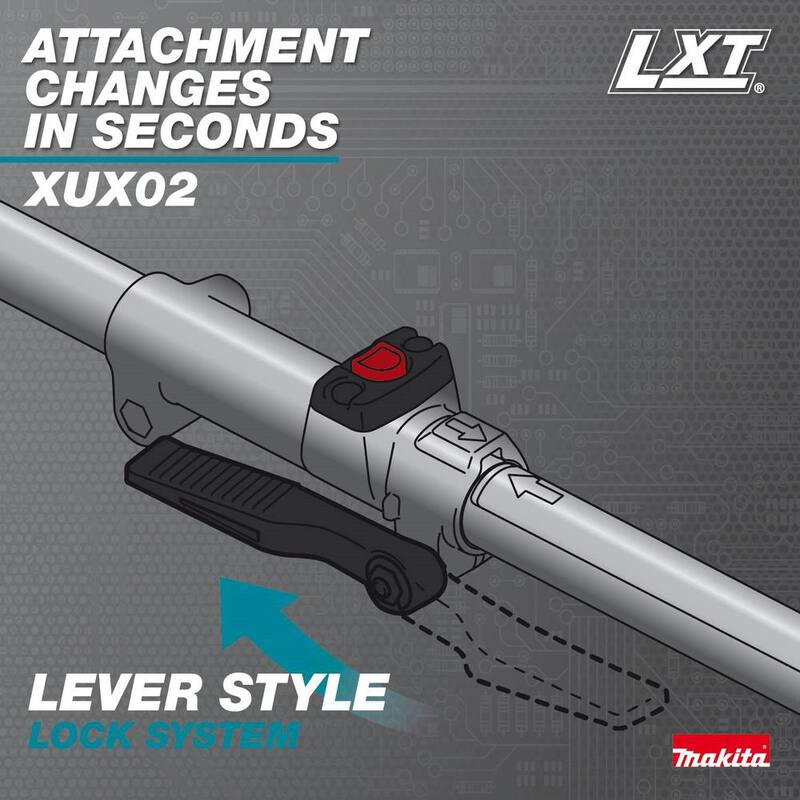 Makita 18V LXT Couple Shaft Power Head Kit w/String Trimmer, Pole Saw, Articulating Hedge Trimmer & Blower Attachments, 4.0Ah - XUX02SM1X6