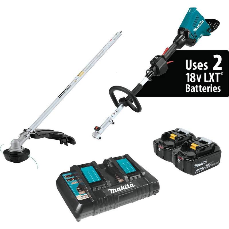 Makita LXT 18V X2 (36V) Lithium-Ion Brushless Couple Shaft Power Head Kit with Trimmer Attachment (5.0Ah) - XUX01M5PT